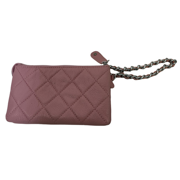 My Flat In London Westminster Wristlet Chain Pouch Wallet Pink Leather Zip $200 - Picture 2 of 10